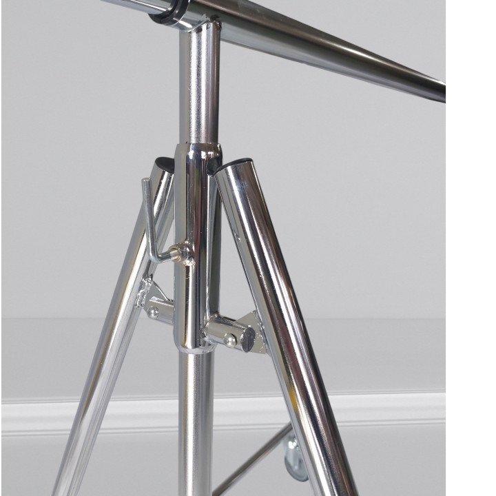 Folding Semi-Rack for Store or Representative | Adjustable Height 80-145cm | Chrome Finished