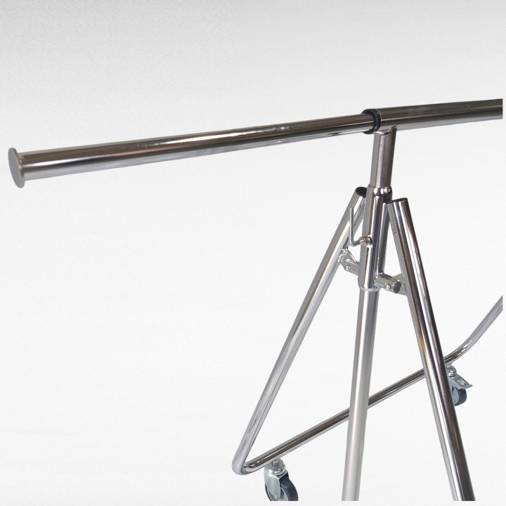 Folding Semi-Rack for Store or Representative | Adjustable Height 80-145cm | Chrome Finished