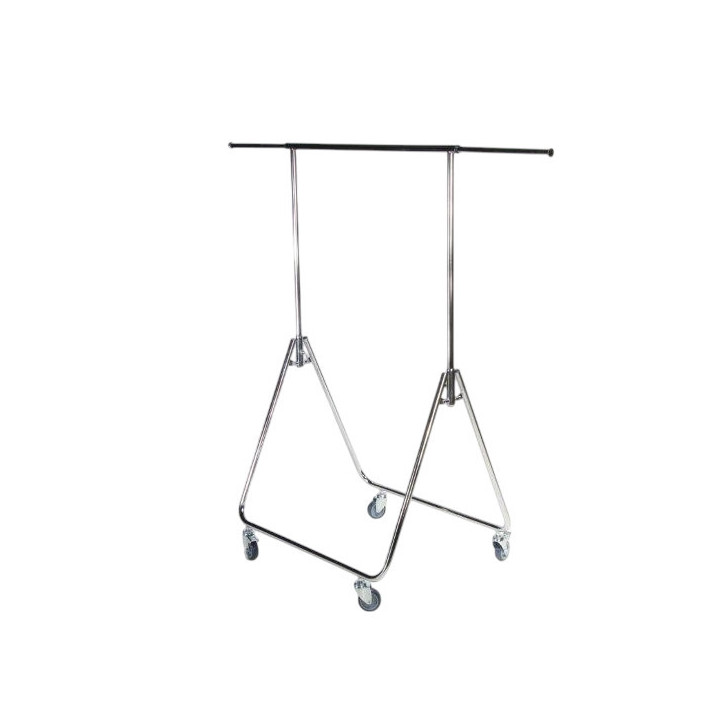 Folding Semi-Rack for Store or Representative | Adjustable Height 80-145cm | Chrome Finished