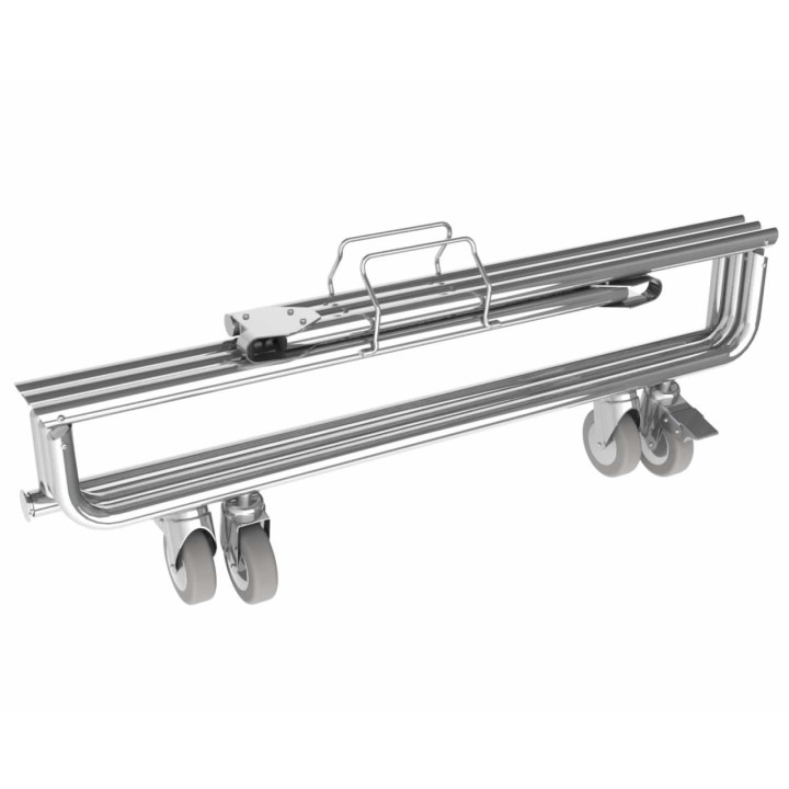 Folding Semi-Rack for Store or Representative | Adjustable Height 80-145cm | Chrome Finished | Brake