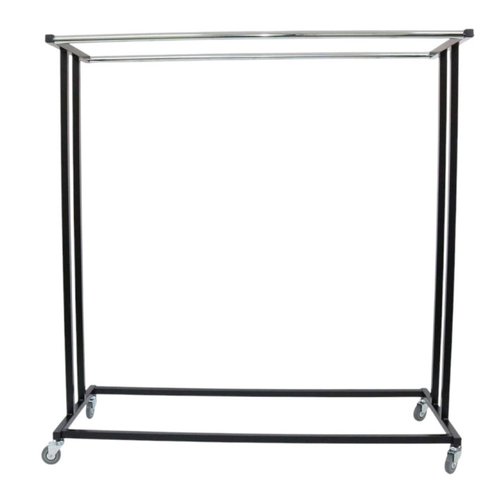 Large Durable Double 150CM bars industrial clothing rack for storage and transportation. Professional use. Made in Spain